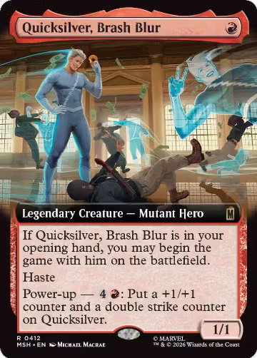 Quicksilver, Brash Blur (Extended Art) (412), Marvel Super Heroes — Magic card price