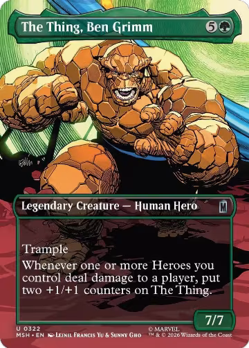 The Thing, Ben Grimm (Borderless) (322), Marvel Super Heroes — Magic card price