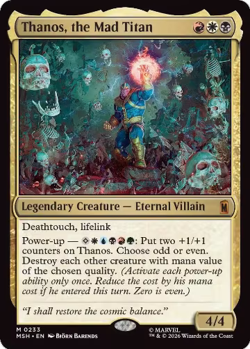 Thanos, the Mad Titan (233), Marvel Super Heroes — Magic card price