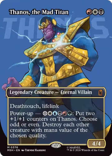 Thanos, the Mad Titan (Borderless) (0376) (376), Marvel Super Heroes — Magic card price