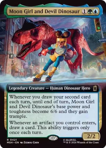 Moon Girl and Devil Dinosaur (Extended Art) (421), Marvel Super Heroes — Magic card price