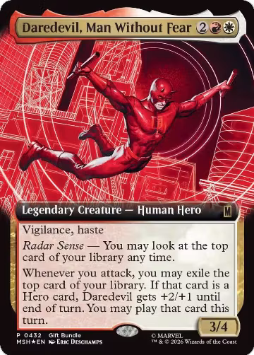 Daredevil, Man Without Fear (Extended Art) (432), Unique and Miscellaneous Promos — Magic card price