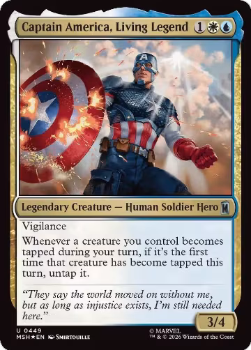Captain America, Living Legend (Surge Foil) (449), Marvel Super Heroes — Magic card price