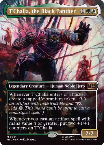 T'Challa, the Black Panther (Borderless) (Surge Foil) (881), Commander: Marvel Super Heroes — Magic card price