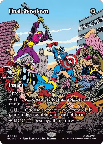 Final Showdown (Borderless) (45), Marvel Universe Eternal-Legal — Magic card price