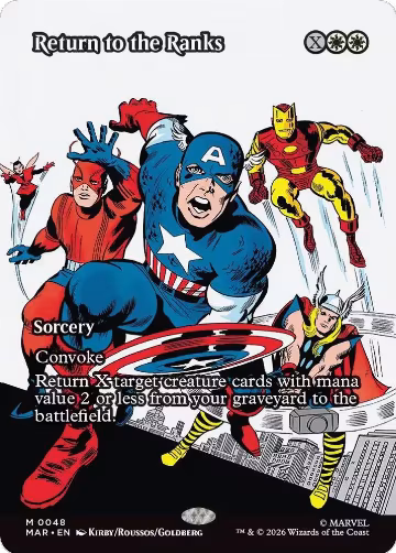 Return to the Ranks (Borderless) (48), Marvel Universe Eternal-Legal — Magic card price