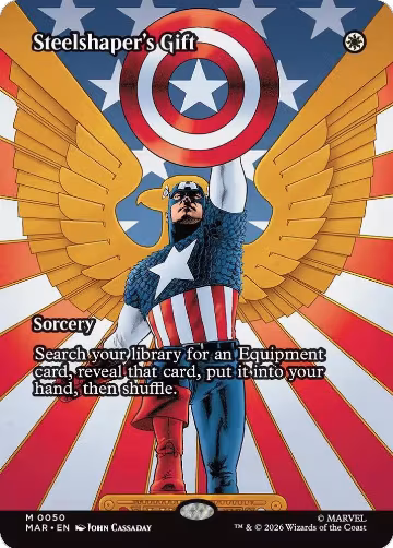 Steelshaper's Gift (Borderless) (50), Marvel Universe Eternal-Legal — Magic card price