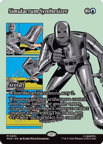 Simulacrum Synthesizer (Borderless) (61), Marvel Universe Eternal-Legal — Magic card price