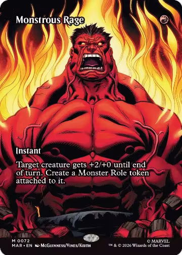 Monstrous Rage (Borderless) (72), Marvel Universe Eternal-Legal — Magic card price