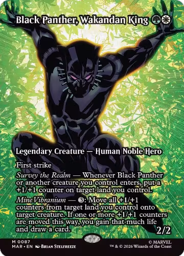 Black Panther, Wakandan King (Borderless) (87), Marvel Universe Eternal-Legal — Magic card price