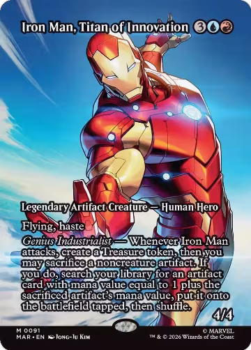 Iron Man, Titan of Innovation (Borderless) (91), Marvel Universe Eternal-Legal — Magic card price