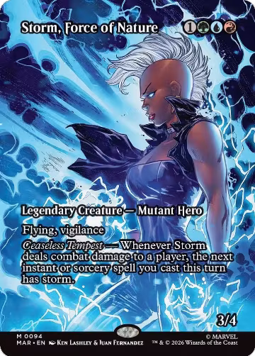 Storm, Force of Nature (Borderless) (94), Marvel Universe Eternal-Legal — Magic card price