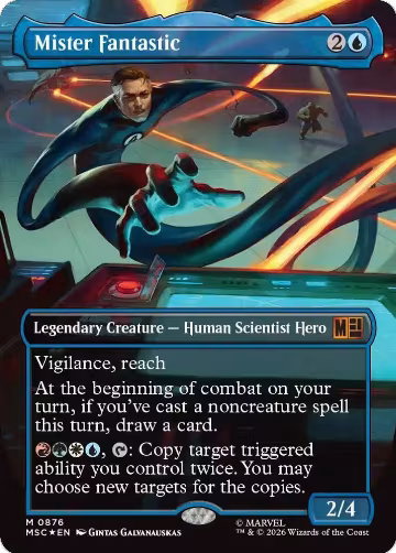 Mister Fantastic (Borderless) (Surge Foil) (876), Commander: Marvel Super Heroes — Magic card price