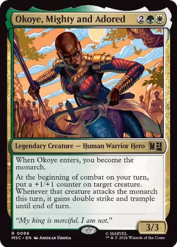 Okoye, Mighty and Adored (Surge Foil) (89), Commander: Marvel Super Heroes — Magic card price