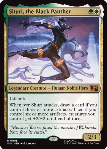 Shuri, the Black Panther (Surge Foil) (95), Commander: Marvel Super Heroes — Magic card price