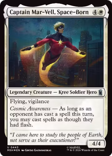 Captain Mar-Vell, Space-Born (Surge Foil) (443), Marvel Super Heroes — Magic card price