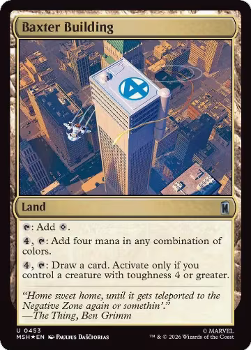 Baxter Building (Surge Foil) (453), Marvel Super Heroes — Magic card price