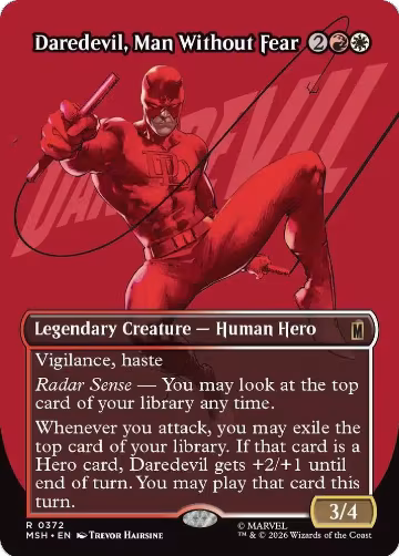 Daredevil, Man Without Fear (Borderless) (0372) (372), Marvel Super Heroes — Magic card price