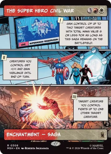 The Super Hero Civil War (Borderless) (308), Marvel Super Heroes — Magic card price