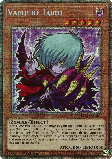Vampire Lord (Starlight Rare) (BLGG-EN004), Battles of Legend: Glorious Gallery — Yu-Gi-Oh! card price