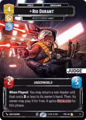 Rio Durant - Beckett's Right Hands (3), Judge Promos — Star Wars card price