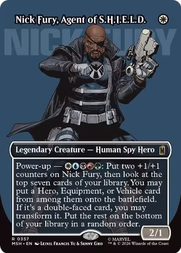 Nick Fury, Agent of S.H.I.E.L.D. (Borderless) (0357) (357), Marvel Super Heroes — Magic card price