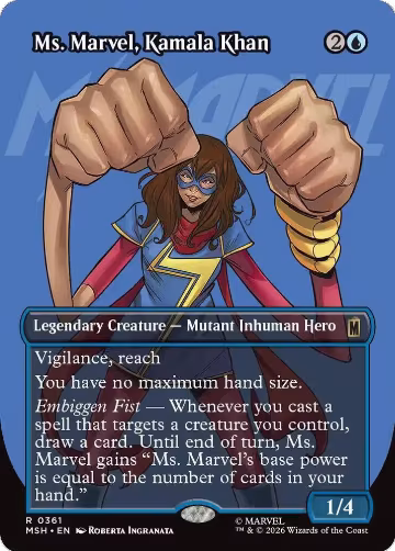 Ms. Marvel, Kamala Khan (Borderless) (361), Marvel Super Heroes — Magic card price