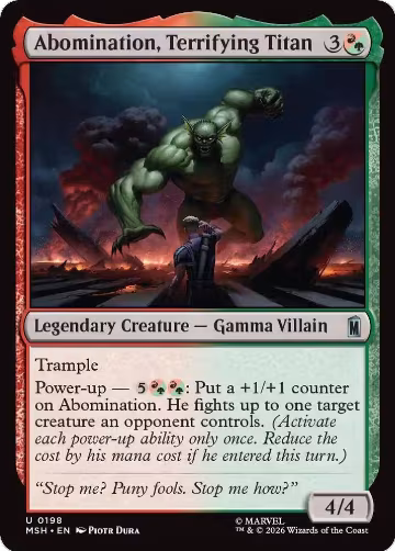Abomination, Terrifying Titan (198), Marvel Super Heroes — Magic card price
