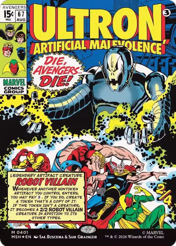 Ultron, Artificial Malevolence (Borderless) (0401) (401), Marvel Super Heroes — Magic card price