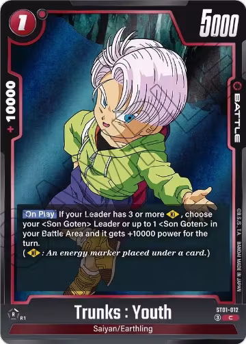 Trunks : Youth - ST01-012 (ST01-012), Story Booster 01 — DB Fusion card price