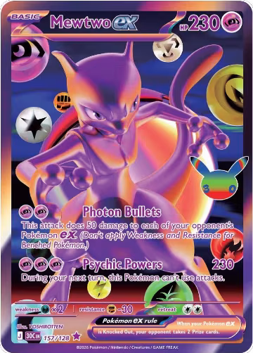 Mewtwo ex (157/128), 30th Celebration — Pokémon card price