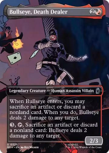 Bullseye, Death Dealer (Borderless) (325), Marvel Super Heroes — Magic card price