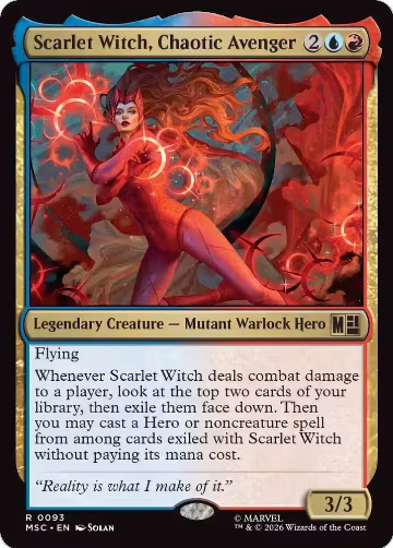 Scarlet Witch, Chaotic Avenger (Surge Foil) (93), Commander: Marvel Super Heroes — Magic card price