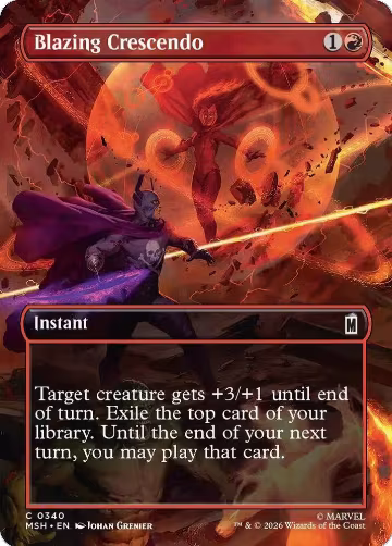 Blazing Crescendo (Borderless) (340), Marvel Super Heroes — Magic card price