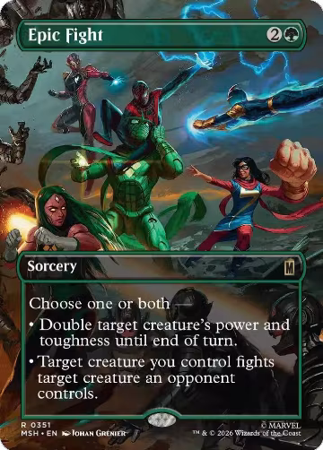 Epic Fight (Borderless) (351), Marvel Super Heroes — Magic card price