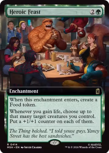 Heroic Feast (Extended Art) (414), Marvel Super Heroes — Magic card price