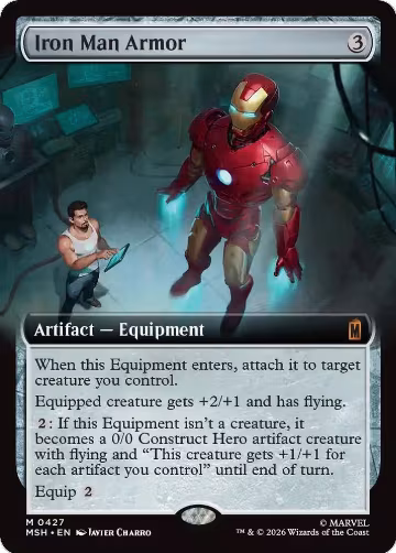 Iron Man Armor (Extended Art) (427), Marvel Super Heroes — Magic card price