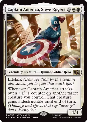 Captain America, Steve Rogers (0835) (835), Commander: Marvel Super Heroes — Magic card price
