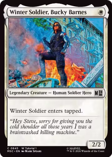 Winter Soldier, Bucky Barnes (0845) (845), Commander: Marvel Super Heroes — Magic card price