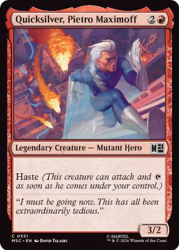 Quicksilver, Pietro Maximoff (0551) (551), Commander: Marvel Super Heroes — Magic card price