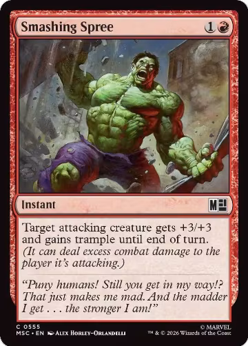 Smashing Spree (0555) (555), Commander: Marvel Super Heroes — Magic card price
