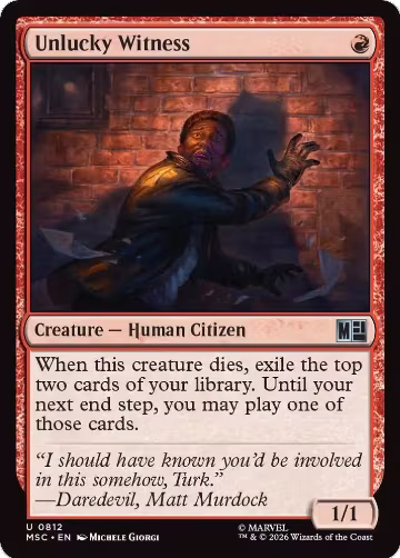 Unlucky Witness (812), Commander: Marvel Super Heroes — Magic card price