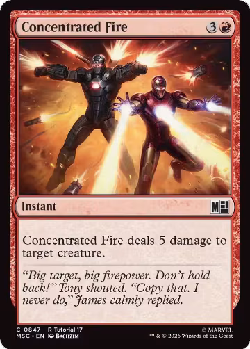 Concentrated Fire (0847) (847), Commander: Marvel Super Heroes — Magic card price