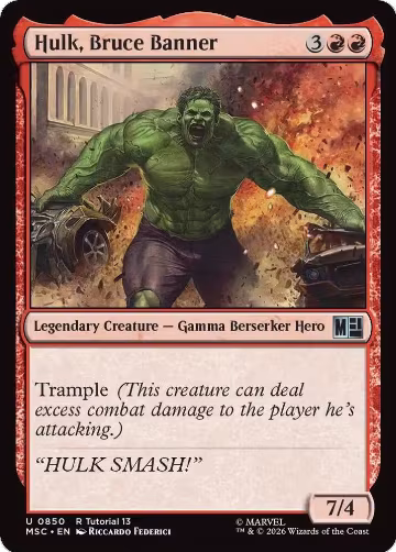 Hulk, Bruce Banner (0850) (850), Commander: Marvel Super Heroes — Magic card price