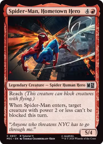 Spider-Man, Hometown Hero (0857) (857), Commander: Marvel Super Heroes — Magic card price