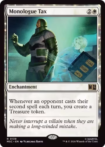 Monologue Tax (Surge Foil) (139), Commander: Marvel Super Heroes — Magic card price