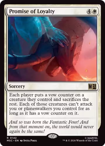 Promise of Loyalty (Surge Foil) (142), Commander: Marvel Super Heroes — Magic card price