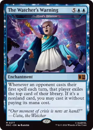 The Watcher's Warning - Mind's Dilation (Surge Foil) (277), Commander: Marvel Super Heroes — Magic card price