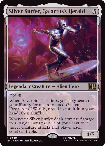 Silver Surfer, Galactus's Herald (Surge Foil) (10), Commander: Marvel Super Heroes — Magic card price