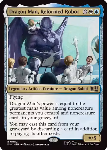 Dragon Man, Reformed Robot (Surge Foil) (82), Commander: Marvel Super Heroes — Magic card price